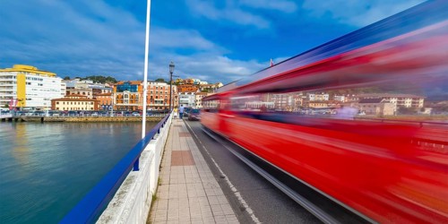 City View, Sella River Bridge, Street Scene, Ribadesella City View, Ribadesella, Asturias, Spain