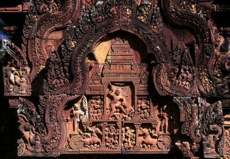 Banteay Srei (or Banteay Srey) is a 10th century Cambodian temple dedicated to the Hindu god Shiva