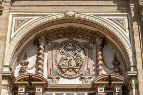 Baroque façade from the 16th century of the Catholic Cathedral, Santa Iglesia Catedral Basílica de