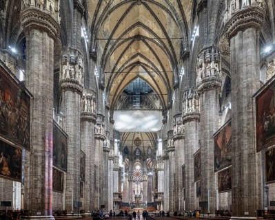 Milan Italy. The interior of the Duomo cathedral