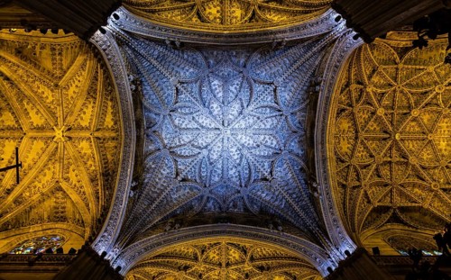 Plenty of interesting details in this Seville Spain Cathedral Interior - 400 years old