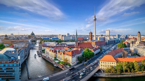 panoramic view at the city center of berlin, germany