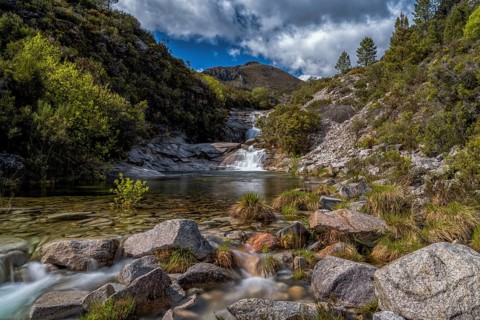 View of the waterfalls at the Seven Lagoons in the Peneda-Geres national Park
