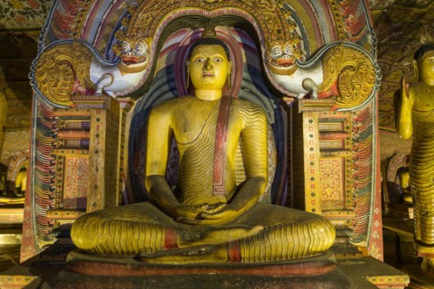 The golden temple of Dambulla is world heritage site and has a total of a total of 153 Buddha