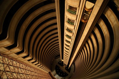 Lobby and lift at the Hyatt Hotel, Santiago de Chile, Chile