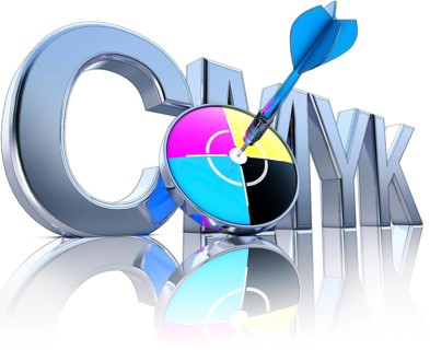 high resolution 3D rendering of a cmyk concept