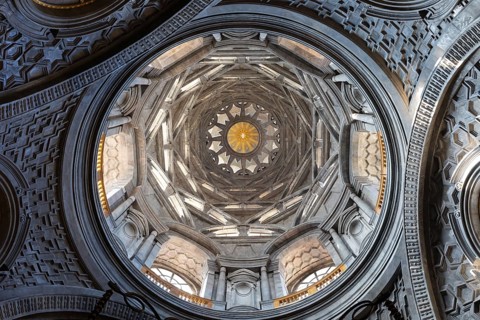 Turin, Italy - Circa August 2021: the Chapel of the Shroud, 1694 by Guarini. One of the most