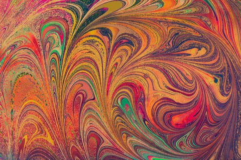 Traditional Ottoman Turkish abstract marbling art patterns as background