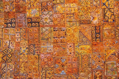 India fabric background patchwork ornate