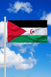 Africa, North Africa, Western Sahara, national flag, national flag, flag, flagpole, cumulus clouds