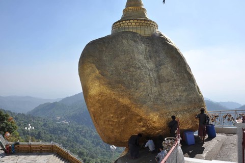 Golden rocks in Burma