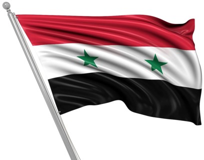 Flag of Syria, 3d rendered image