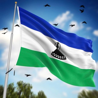 Flag of Lesotho, This is a computer generated and 3d rendered image