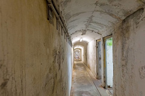 Air-raid shelters on the island of Helgoland, Schleswig-Holstein, Germany