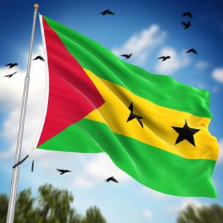 Flag of Sao Tome and Principe, This is a computer generated and 3d rendered image