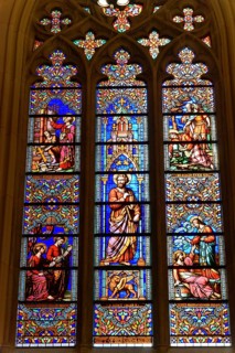 Saint Patrick's Old Cathedral or Old St. Patrick's, Lower Manhattan, Stained glass window with