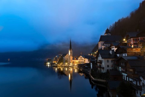 Dawn at Lake Hallstatt, Salzkammergut, Austrian Alps
