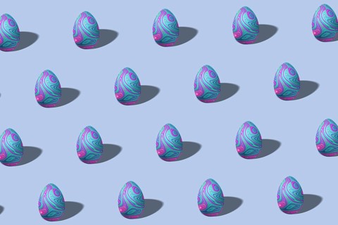 Colorful Easter egg pattern made, Happy Easter, Minimal Easter concept