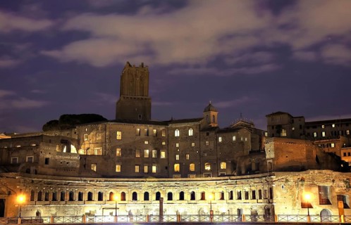 Blue hour at Trajan's market, Rome, Italy Rome, Italy