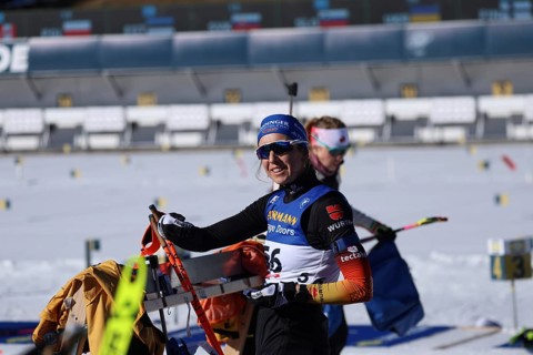 Franziska Preuß (SC Haag) shooting off for the individual at the IBU Biathlon World Championships