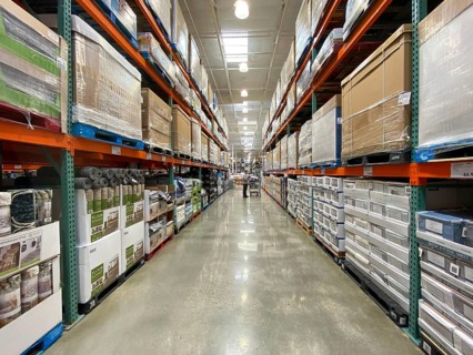 Ailse in a Costco store different products. Costco Wholesale Corporation is the largest
