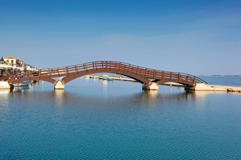 A bridge in the city of Lefkada, Greece