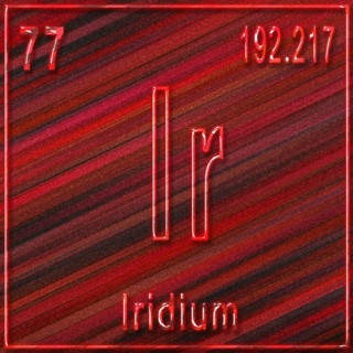 Iridium chemical element, Sign with atomic number and atomic weight, Periodic Table Element