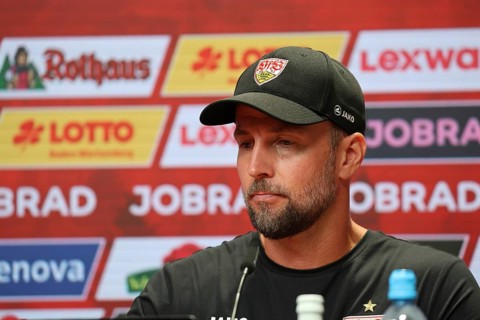 Coach Sebastian Höneß (VfB Stuttgart) at the press conference, PK after the match of the 1st FBL: