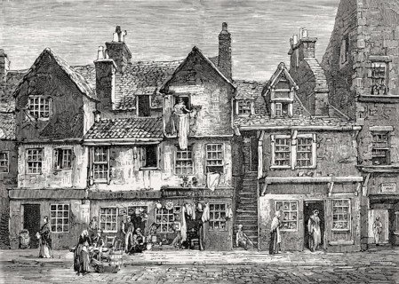 Old houses in the Cowgate, Edinburgh, Scotland, 19th century