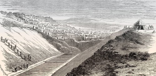 Workers constructing the Suez Canal, El Guisr, Egypt, 1862