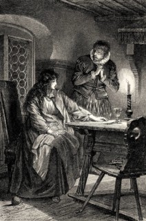 ACT V., SCENE III., Clara's house, Clara, Brackenburg, scene from EGMONT by Johann Wolfgang von
