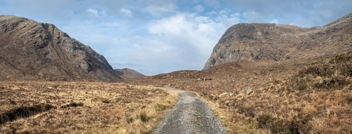 Track leading into Glen Mhiabhaig, Isle of Harris in the outer Hebrides, Scotland, United Kingdom