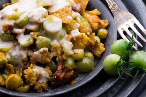Dish made of fried green tomatoes