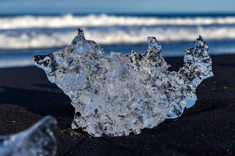 Evening at Diamond beach, Jökulsarln, south coast, Iceland