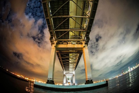Night of Yokohama Bay Bridge (taken from Daikokufuto). Shooting Location: Yokohama-city kanagawa