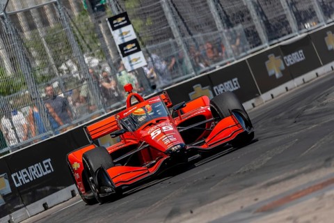 INDYCAR driver, BENJAMIN PEDERSEN (R) (55) of Copenhagen, Denmark, travels through the turns in his
