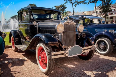 Lisbon, Portugal - Sep 29, 2024: View of classic Ford Model A or A-Model Ford or the A and A-bone