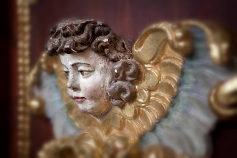 Angel in the abbey church, St. Stephanus and St. Vitus, Abbey Castle Corvey in Hoexter,