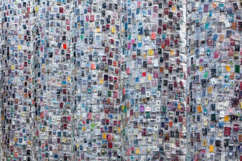 'The Parthenon of Books' by the Argentinian conceptual artist Marta Minujin, banned books,