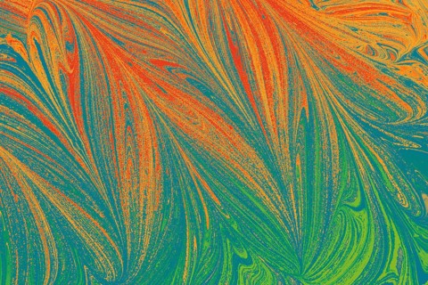 Beautiful abstract art of Ebru marbling painting techniques on water with acrylic paints