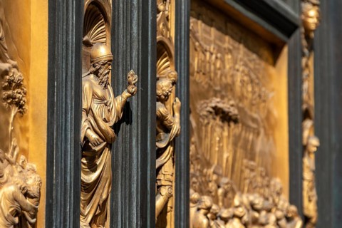 Paradise Gate at the baptistery of the cathedral Santa Maria del Fiore in Florence, Italy