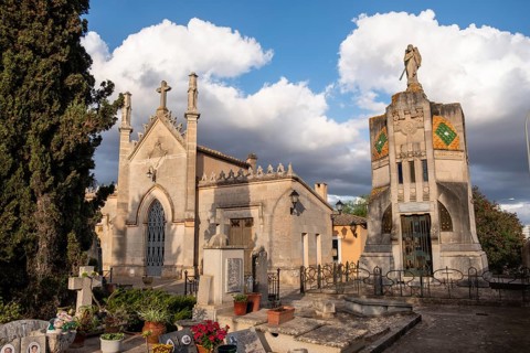 Modernist mausoleum of the Bestard family, 19th century, Santa Maria cemetery, Majorca, Balearic