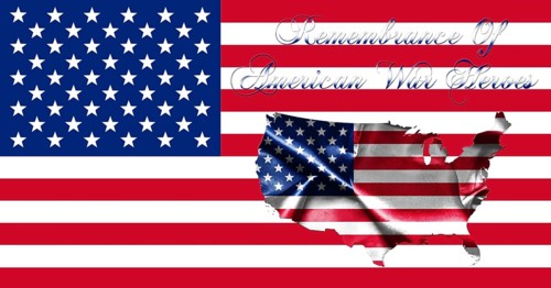 Memorial Day United States of America .Flag With Map of America and Text Remembrance of American