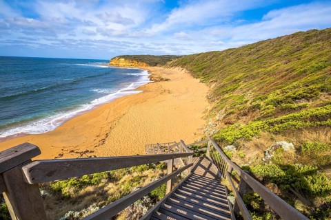 The legendary Bells Beach of the movie Point Break, near Torquay, gateway to the Surf Coast of