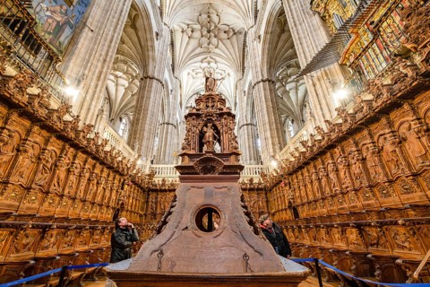 Chor, Catedral de la Asunción de la Virgen, Salamanca, Autonome Gemeinschaft Kastilien und León,