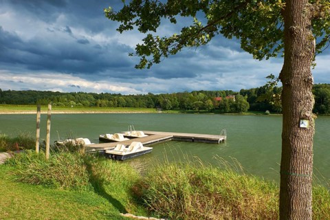 At Lake Ellerthäuser See, district of Schweinfurt, Lower Franconia, Germany
