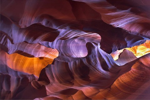 The well-known canyon of Antelope in the USA in a bright sunny day
