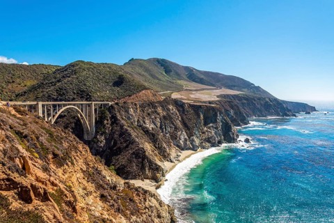 Scenic pacific coast at the Big Sur Highway No 1 in California, USA