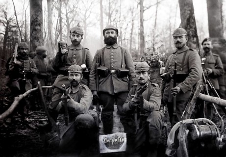 German soldiers in outpost position. First World War, France. German soldiers in the outpost. World