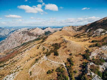 Road to the highlands above the Kotor Bay. Montenegro.